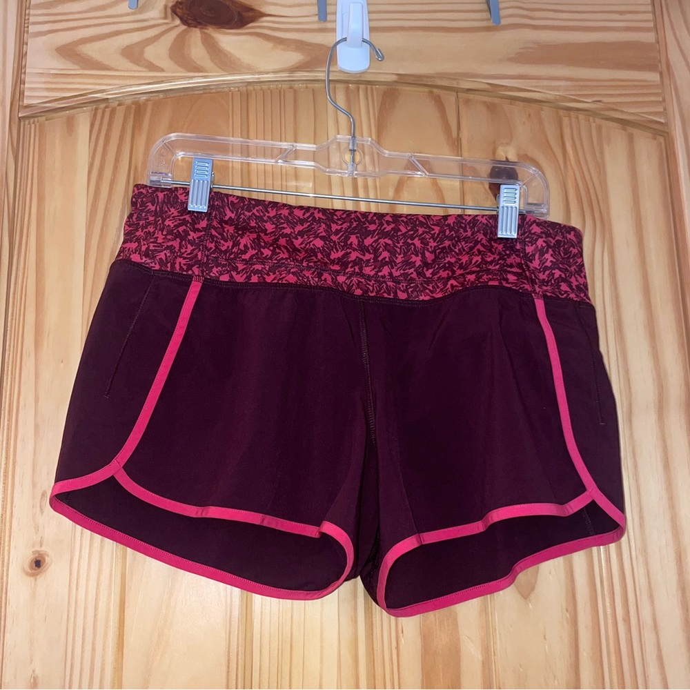 Lululemon Run Times Short *4-way Stretch Bordeaux Drama BonBon MountainPeaks